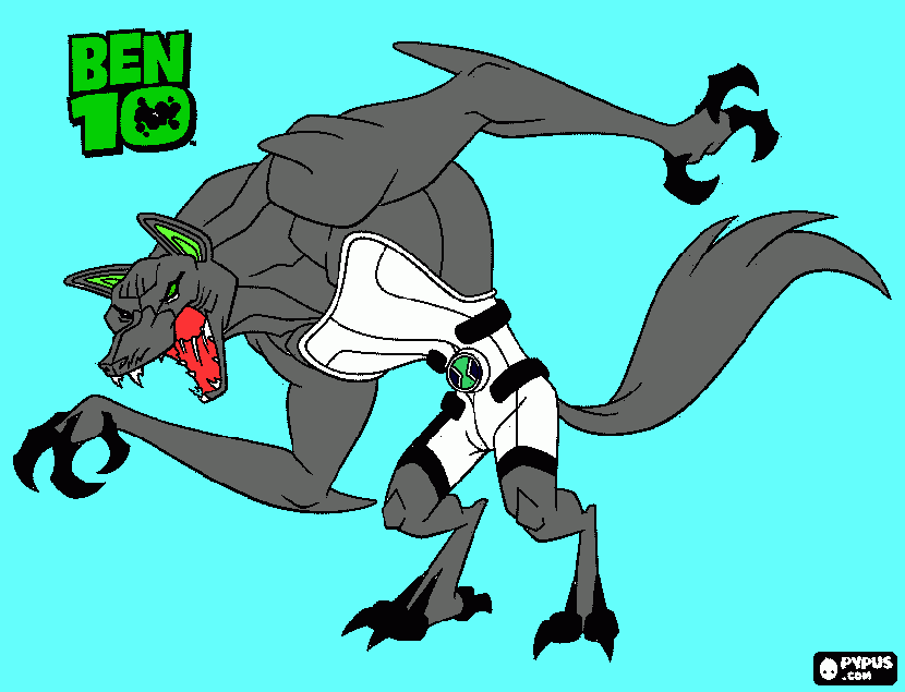 gratis malvorlagen Ben 10 Wolf