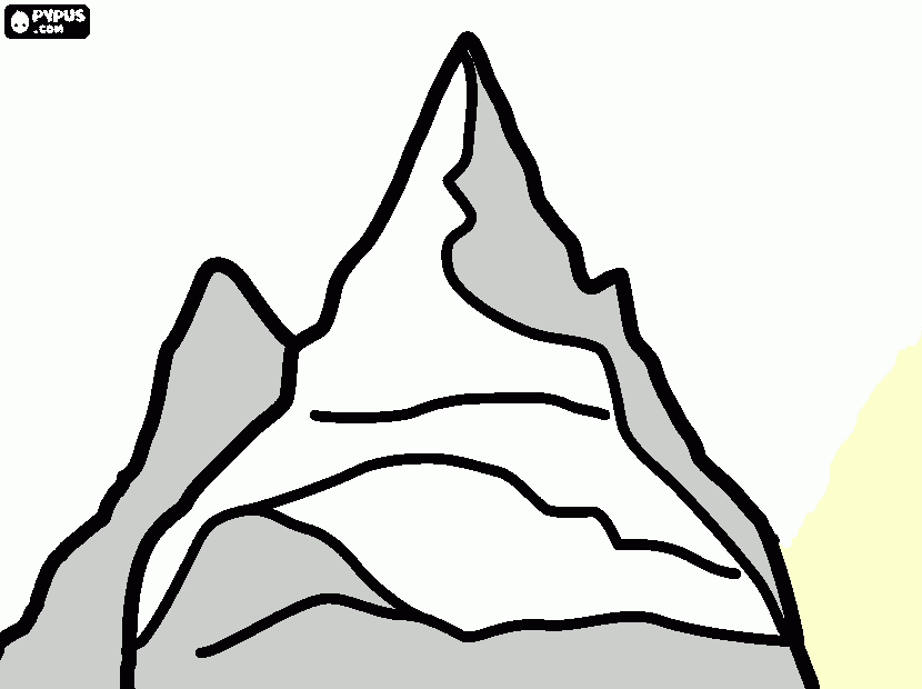 gratis malvorlagen Bergmotiv