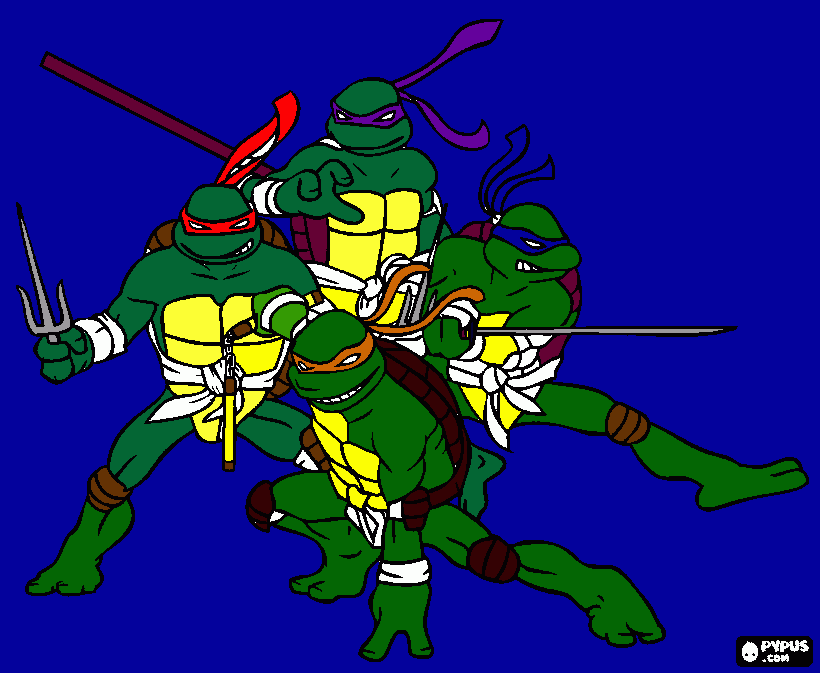 gratis malvorlagen Bild von Ninja Turtels