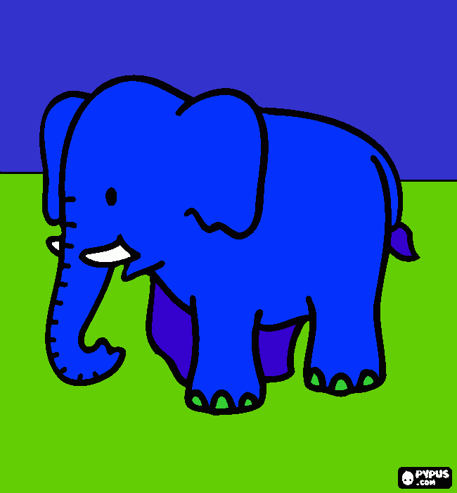 gratis malvorlagen blauer Elefant