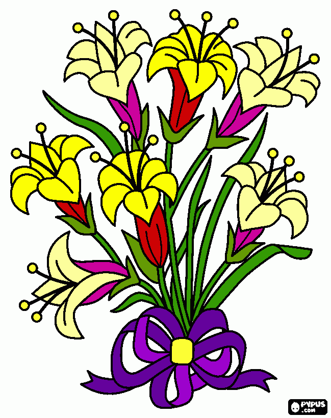 gratis malvorlagen Blumen Lilien