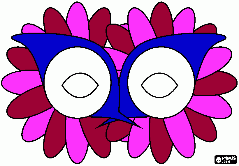 gratis malvorlagen Blumenmaske