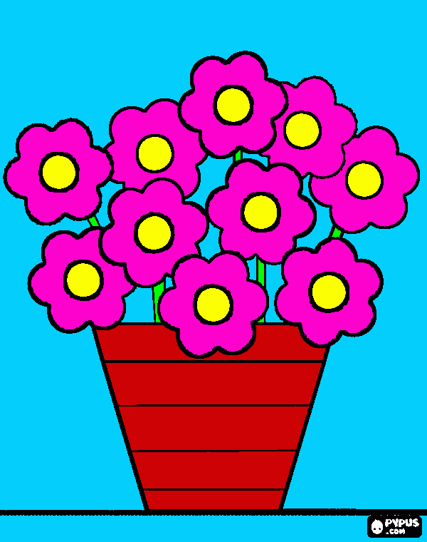 gratis malvorlagen Blumentopf
