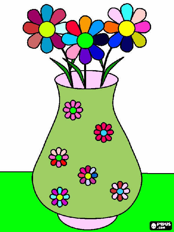 gratis malvorlagen Blumenvase
