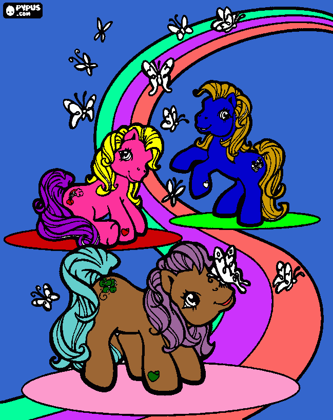 gratis malvorlagen bunte ponys