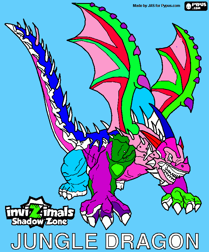 gratis malvorlagen Bunter Drachen