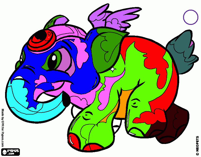 gratis malvorlagen bunter fliegender Elefant von Niklas