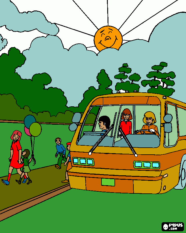 gratis malvorlagen Bus 2