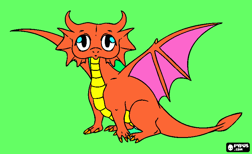 gratis malvorlagen Carmens Drache mit den grossen Augen
