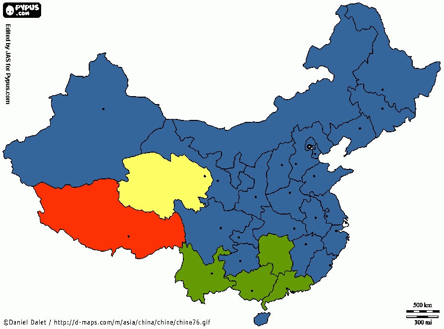 gratis malvorlagen China Map