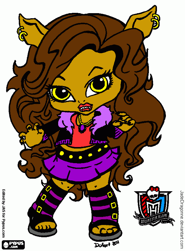 gratis malvorlagen clawdeen wolf baby
