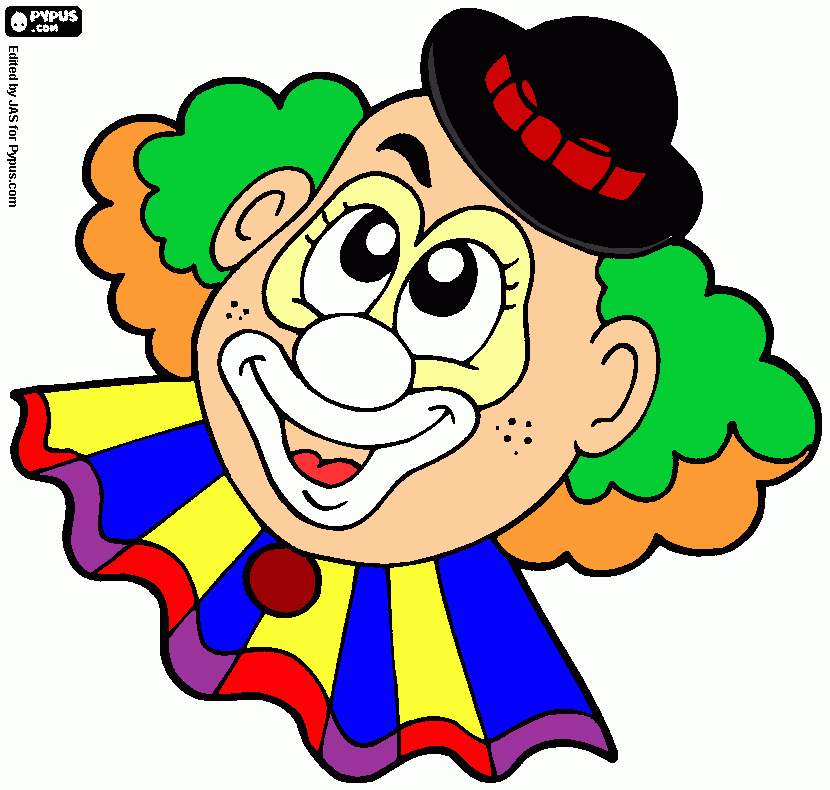 gratis malvorlagen Clown ausgemalt