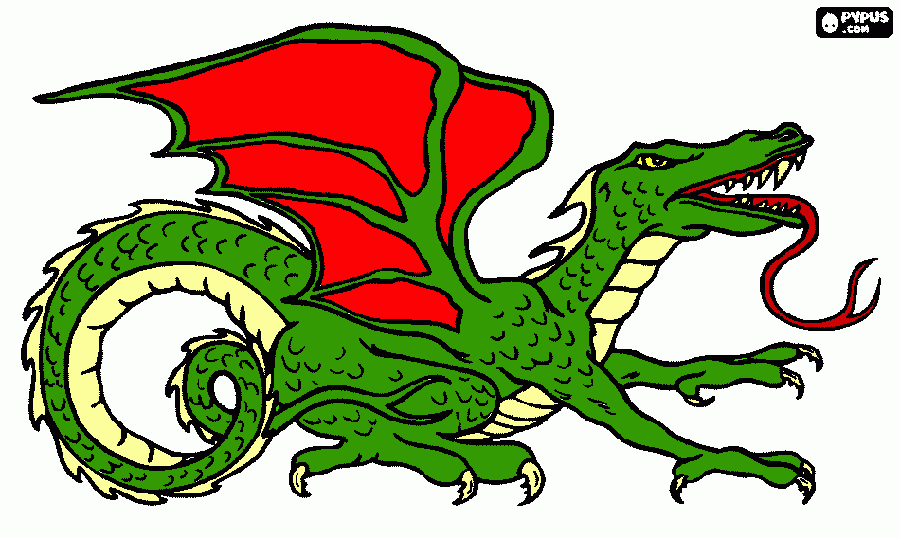gratis malvorlagen Cooler Drache