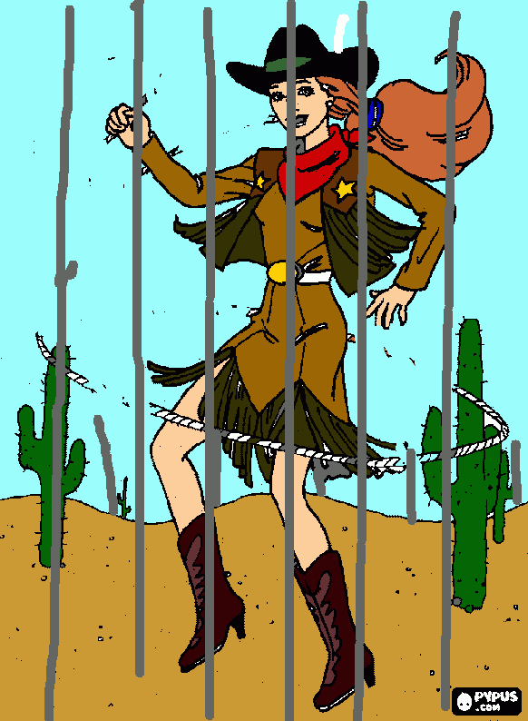 gratis malvorlagen cowgirl