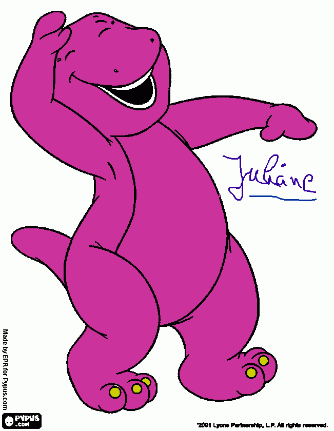 gratis malvorlagen Das ist Barney der Dino