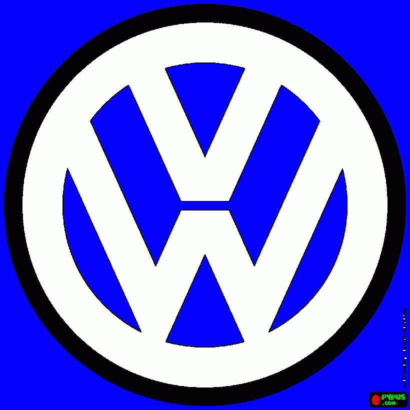 gratis malvorlagen Das ist das schöne VW Logo.
