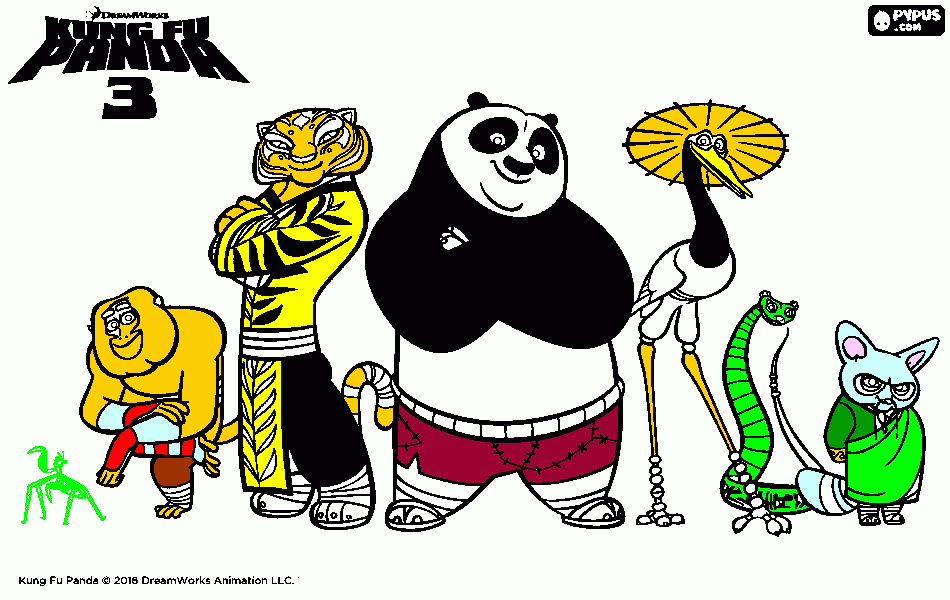 gratis malvorlagen Die  Meister  von  dem  Film  Kung  Fu  Panda  3