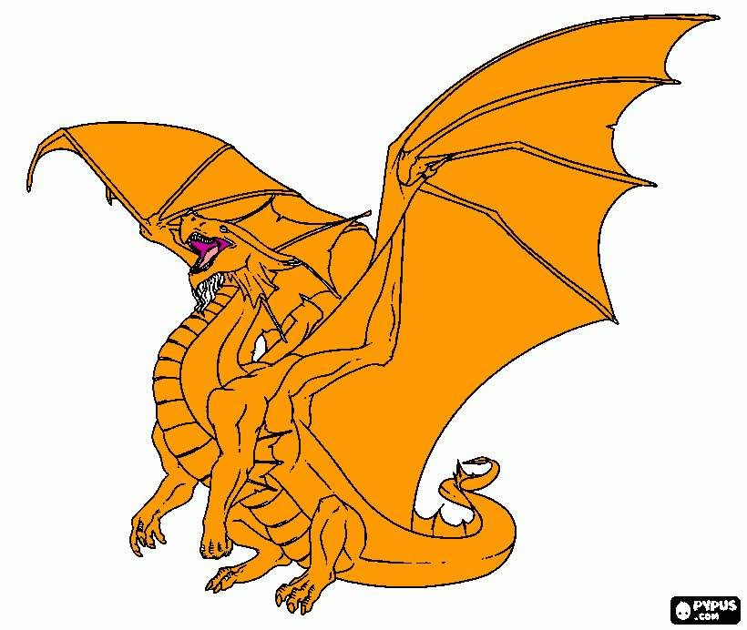 gratis malvorlagen Drache (ausgedacht)