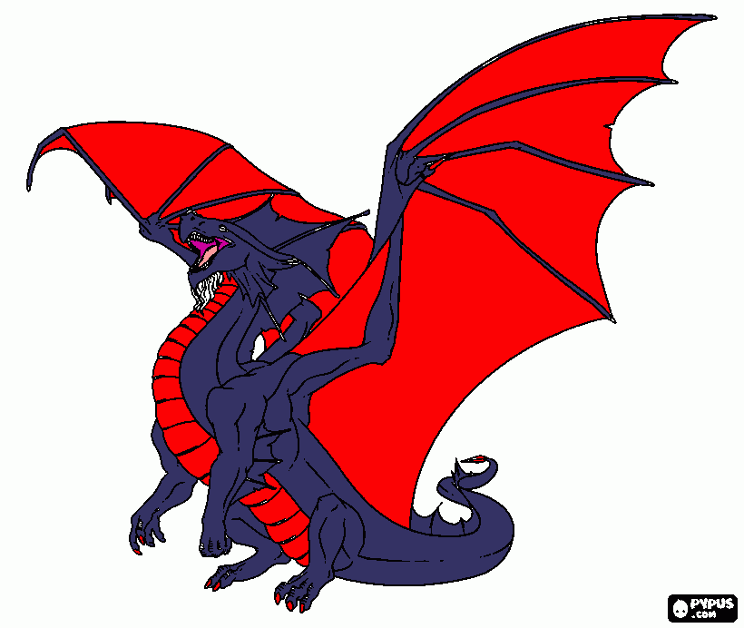 gratis malvorlagen Drache (Feuer)