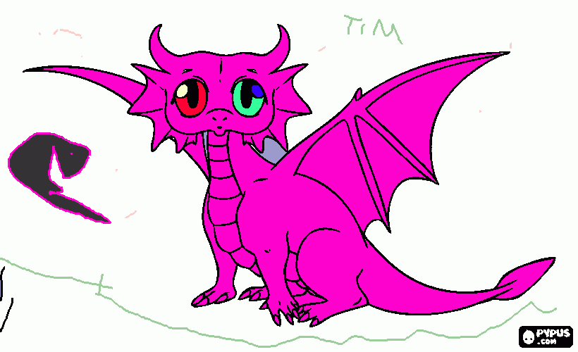 gratis malvorlagen Drache mit großen Augen