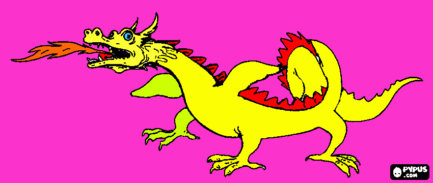 gratis malvorlagen drachen farbig