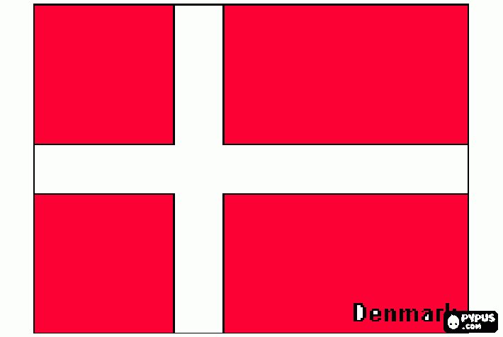 gratis malvorlagen Dänische Flagge