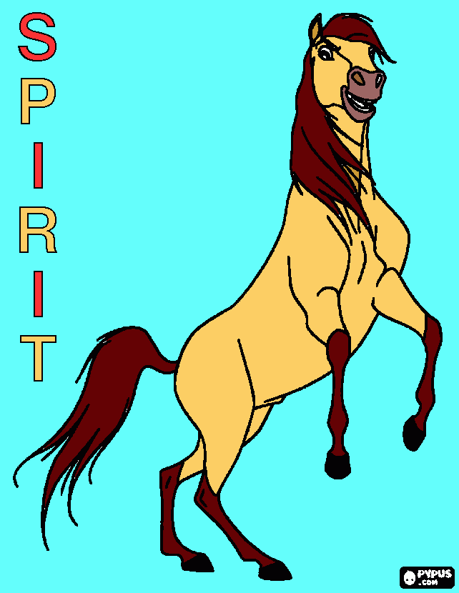 gratis malvorlagen Ein Bild von Spirit für Lilly
