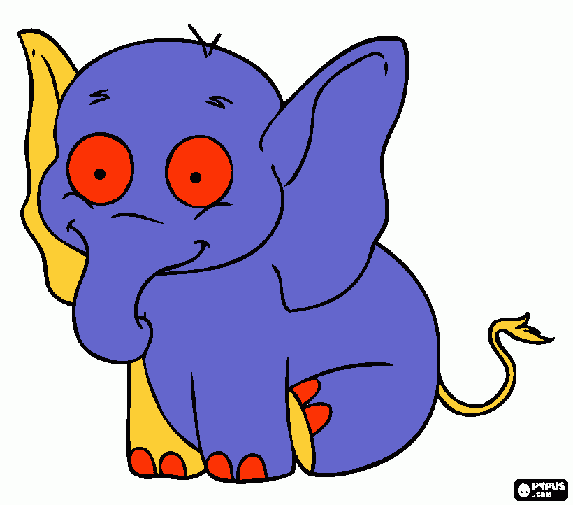 gratis malvorlagen Ein blauer Elefant ..