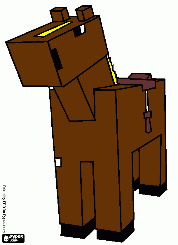 gratis malvorlagen ein minecraft Pferd