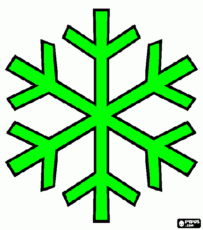 gratis malvorlagen Eine  grüne  Schneeflocke
