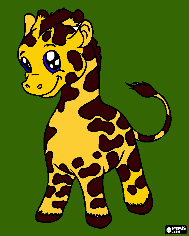 gratis malvorlagen eine junge Girafe