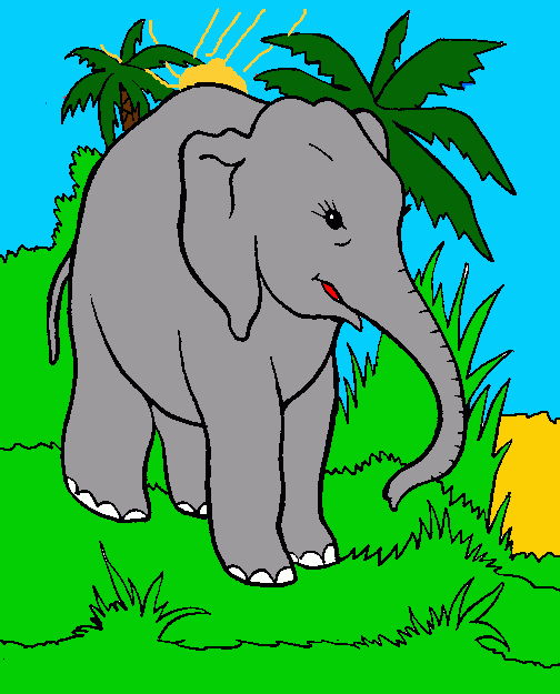 gratis malvorlagen Elefant im Safaripark Stukenbrock.