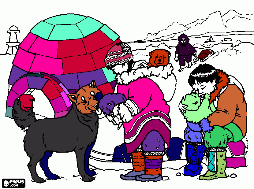 gratis malvorlagen Eskimos
