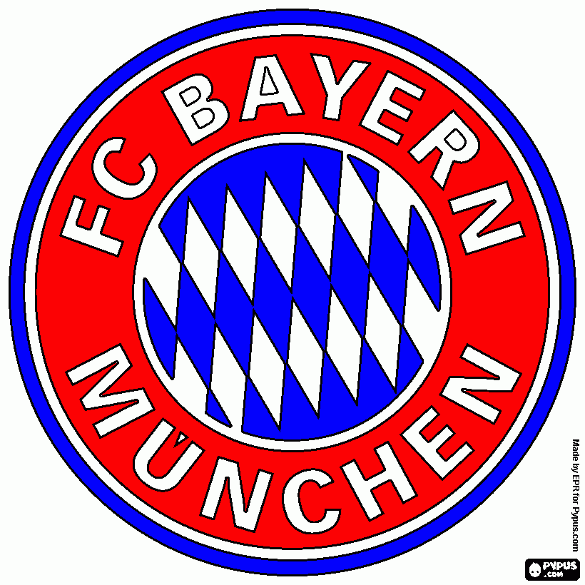 gratis malvorlagen FC Bayern Logo gemalt