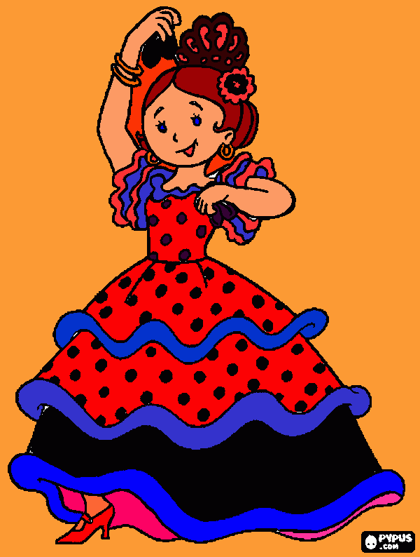 gratis malvorlagen flamenco-tanecnica