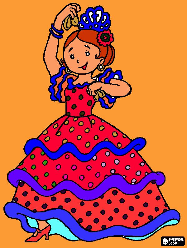 gratis malvorlagen Flamenco-Tänzerin Lina