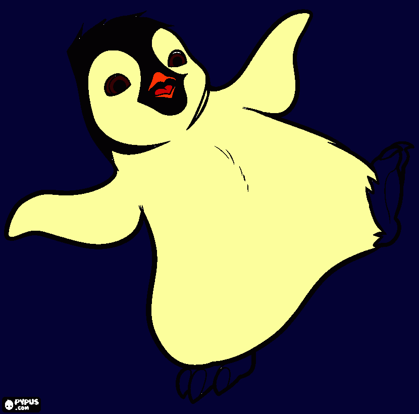 gratis malvorlagen Fröhlicher Pinguin