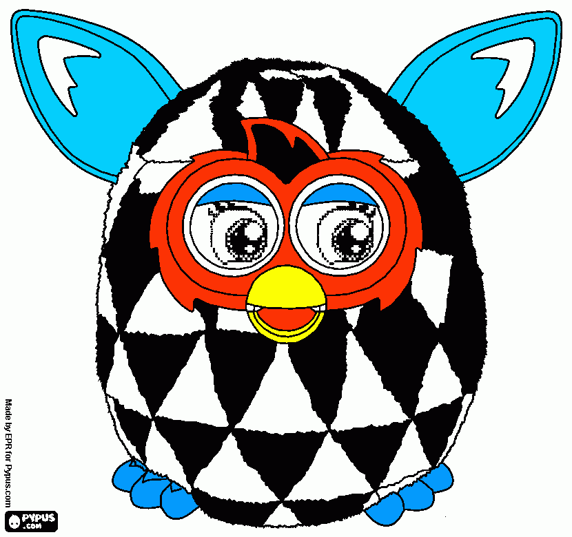gratis malvorlagen Furbyparty