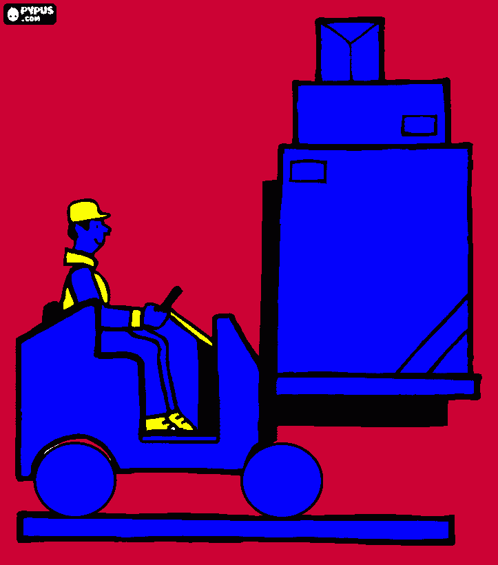 gratis malvorlagen Gabelstablerfahrer Tim