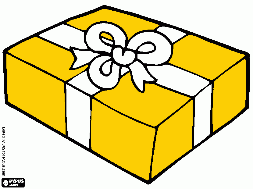 gratis malvorlagen geschenk gelb