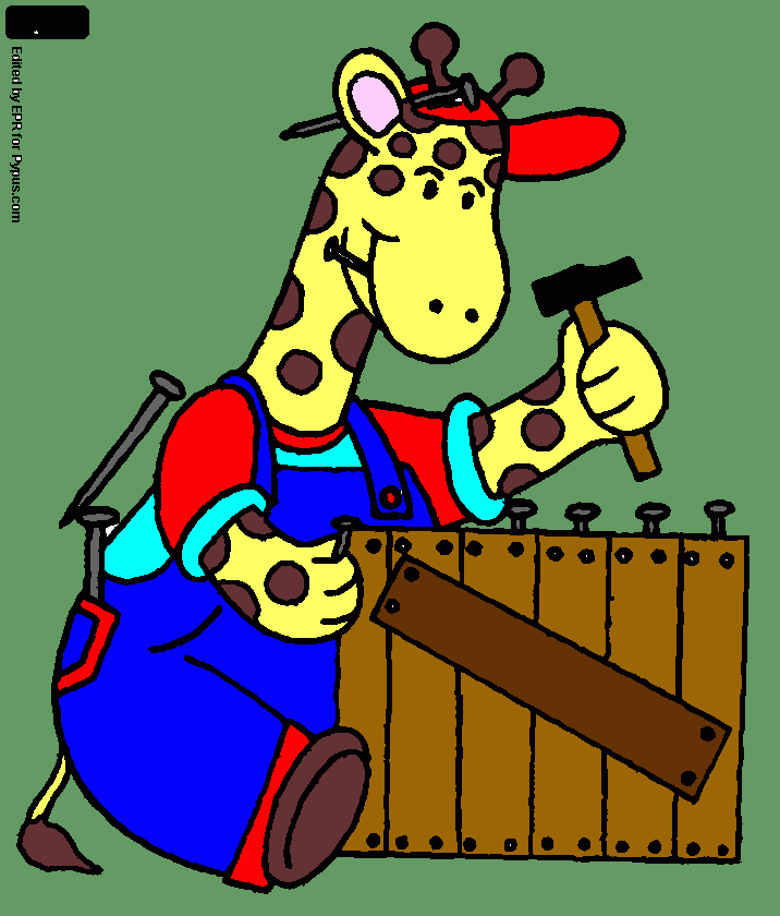 gratis malvorlagen Giraffe beim Arbeiten