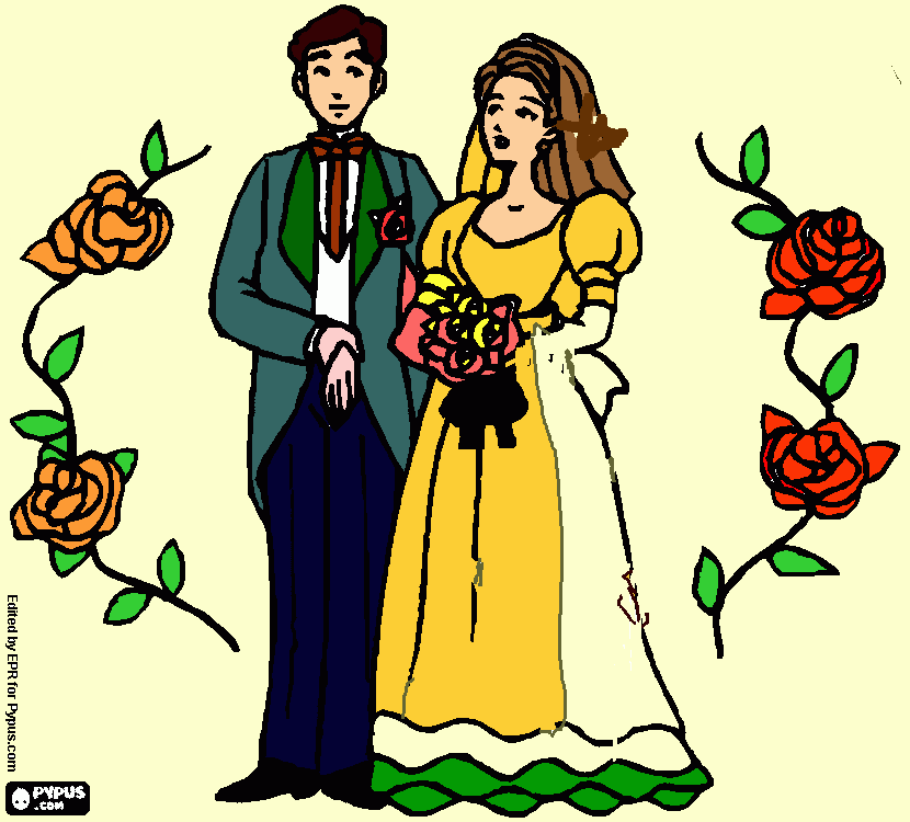 gratis malvorlagen Goldene Hochzeit