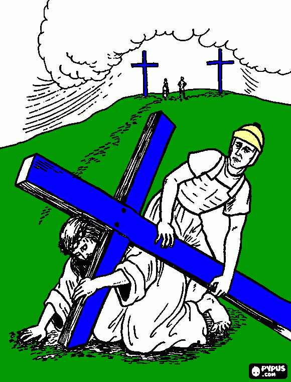 gratis malvorlagen Golgatha - Coloriert