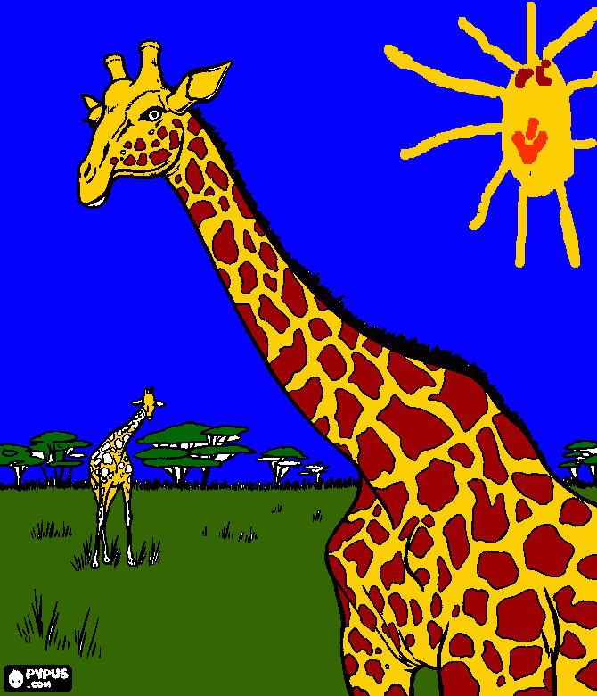 gratis malvorlagen Hallo liebe Giraffe