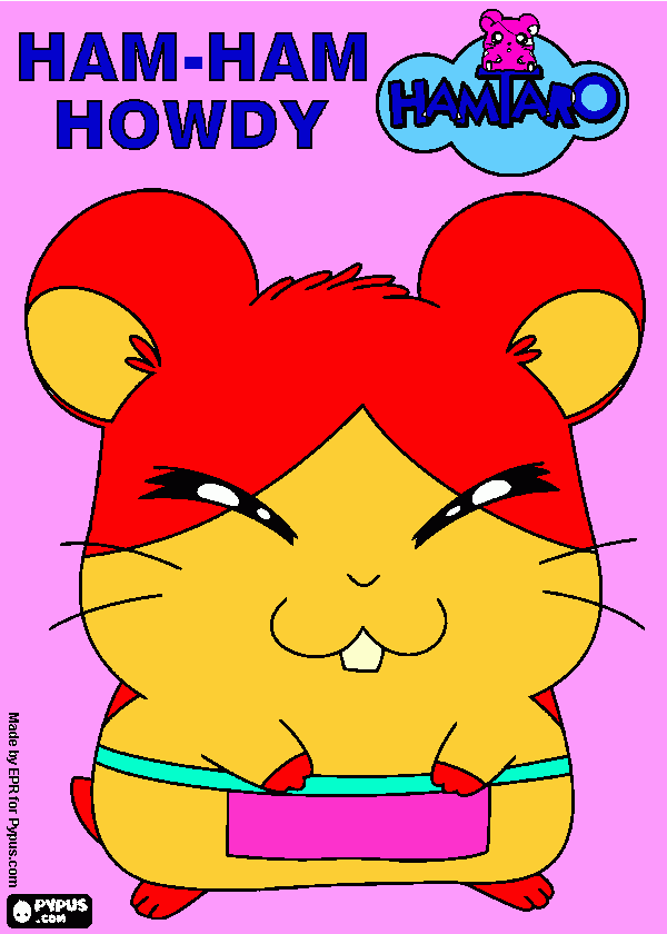 gratis malvorlagen Hamster Howdy