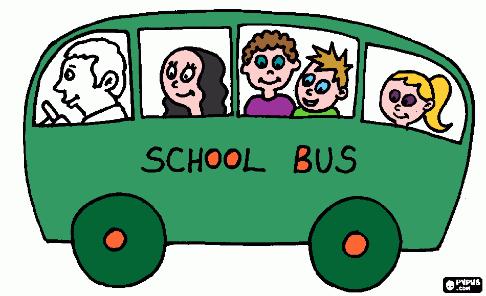 gratis malvorlagen happy bus