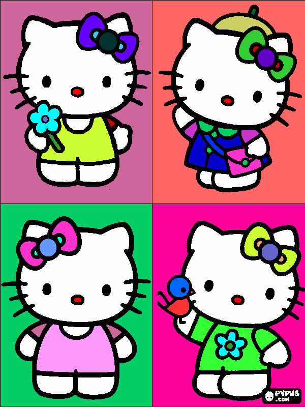 gratis malvorlagen Hello Kitty Bunt