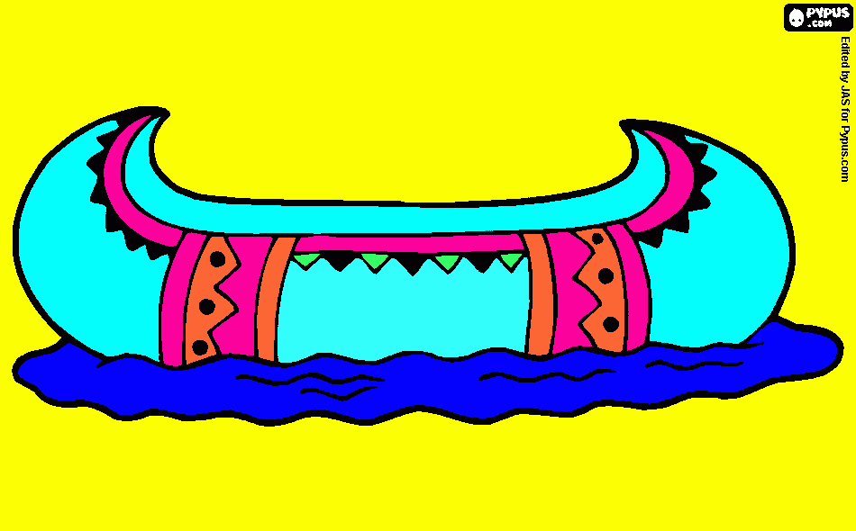 gratis malvorlagen Indianerboot