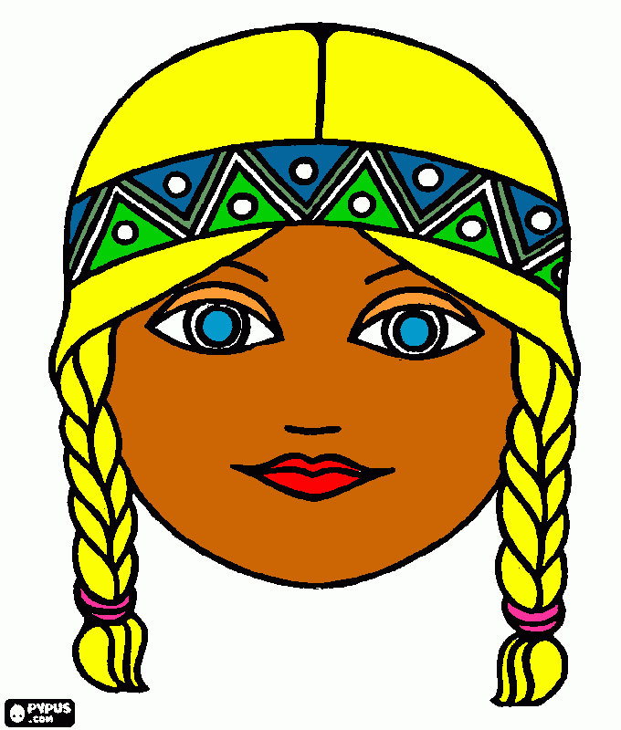 gratis malvorlagen Indianerfrau