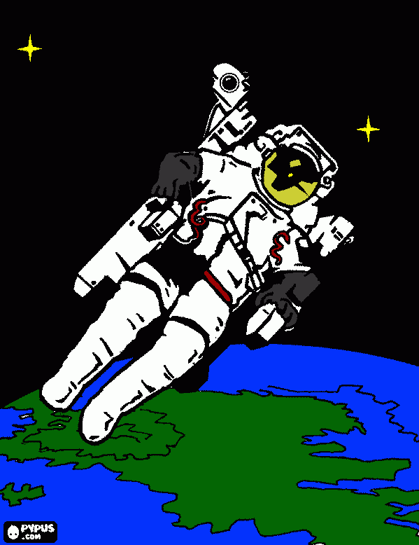 gratis malvorlagen Joshua hat einen Astronauten gemalt